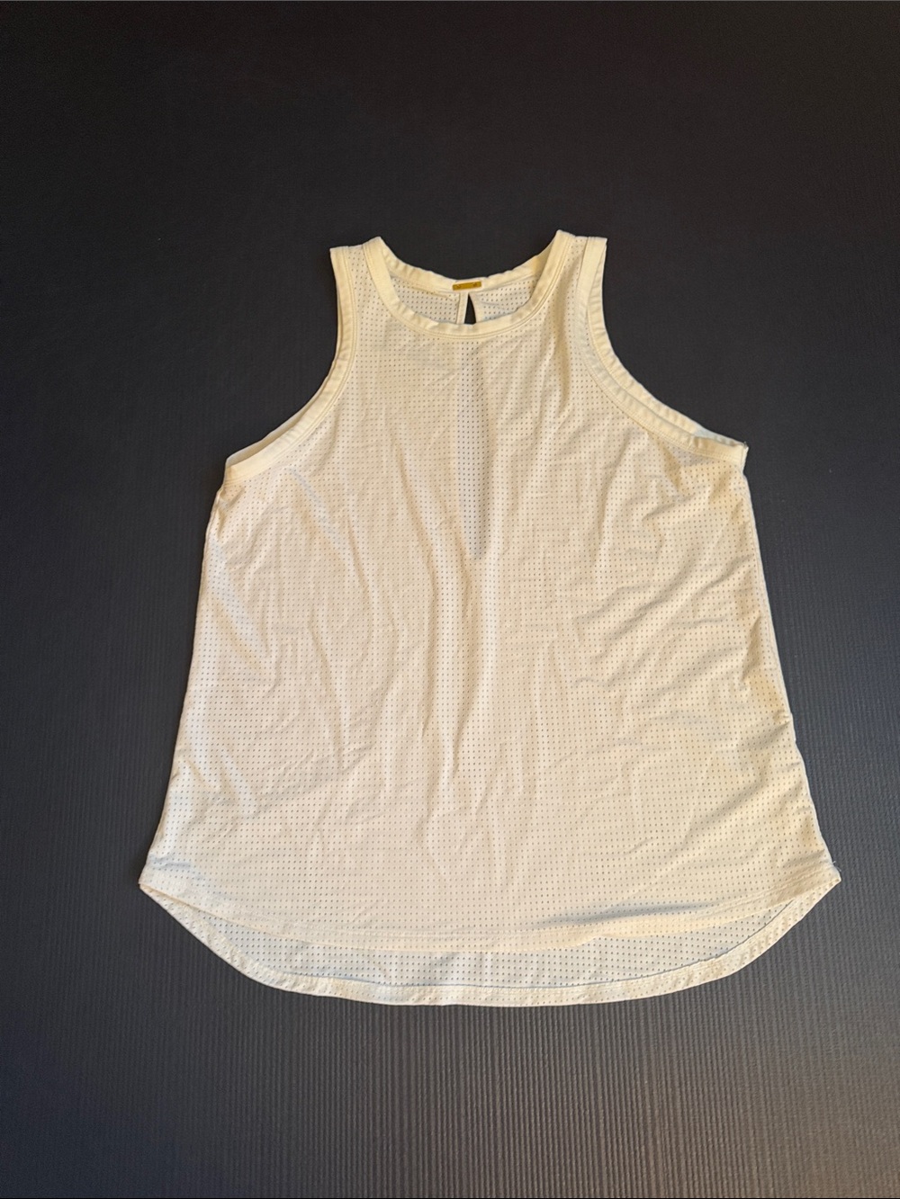 Cleo Harper White Perforated Racerback Tank, Medium, EC